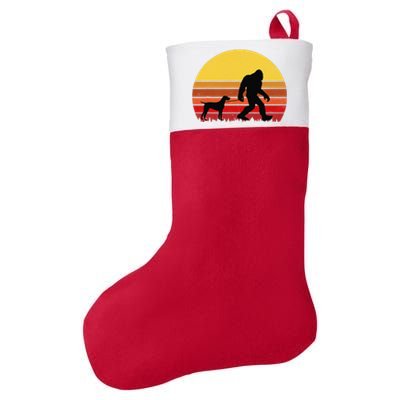 German Shorthaired Pointer Funny Retro Dog Design Felt Holiday Christmas Stocking