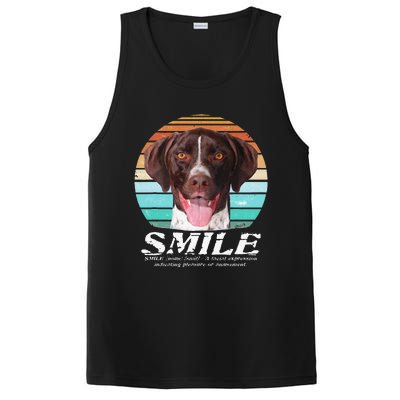 German Shorthaired Pointer GSP Retro SMILE Cute Dog PosiCharge Competitor Tank