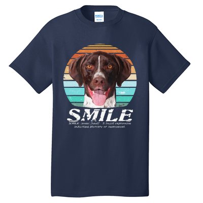 German Shorthaired Pointer GSP Retro SMILE Cute Dog Tall T-Shirt