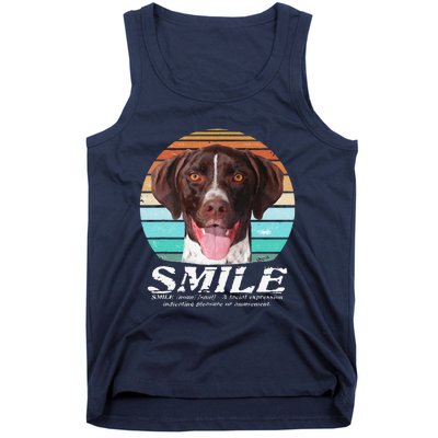 German Shorthaired Pointer GSP Retro SMILE Cute Dog Tank Top