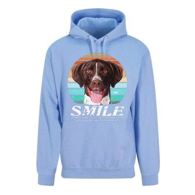 German Shorthaired Pointer GSP Retro SMILE Cute Dog Unisex Surf Hoodie