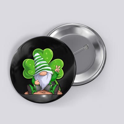 Gnome St Patrick's Day Clover Button