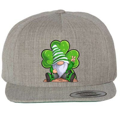 Gnome St Patrick's Day Clover Wool Snapback Cap