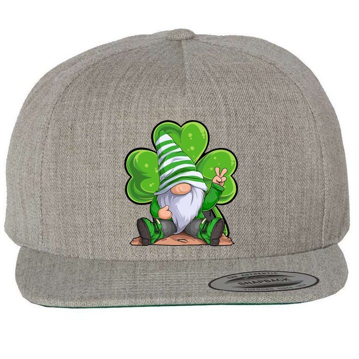 Gnome St Patrick's Day Clover Wool Snapback Cap