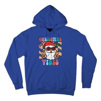 Groovy Santa Peace Christmas Vibes Retro Xmas Funny Funny Hoodie