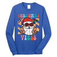 Groovy Santa Peace Christmas Vibes Retro Xmas Funny Funny Long Sleeve Shirt