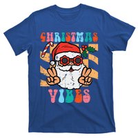 Groovy Santa Peace Christmas Vibes Retro Xmas Funny Funny T-Shirt