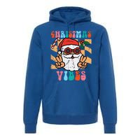 Groovy Santa Peace Christmas Vibes Retro Xmas Funny Funny Premium Hoodie