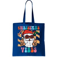 Groovy Santa Peace Christmas Vibes Retro Xmas Funny Funny Tote Bag