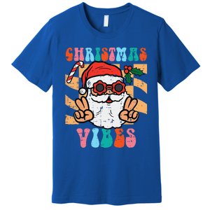 Groovy Santa Peace Christmas Vibes Retro Xmas Funny Funny Premium T-Shirt