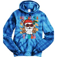 Groovy Santa Peace Christmas Vibes Retro Xmas Funny Funny Tie Dye Hoodie