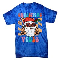 Groovy Santa Peace Christmas Vibes Retro Xmas Funny Funny Tie-Dye T-Shirt