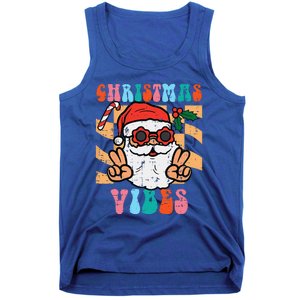 Groovy Santa Peace Christmas Vibes Retro Xmas Funny Funny Tank Top