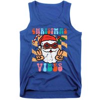 Groovy Santa Peace Christmas Vibes Retro Xmas Funny Funny Tank Top