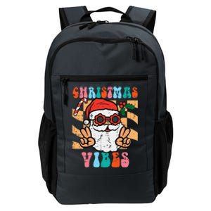 Groovy Santa Peace Christmas Vibes Retro Xmas Funny Funny Daily Commute Backpack