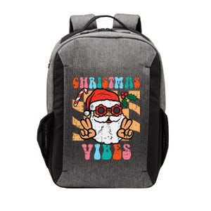 Groovy Santa Peace Christmas Vibes Retro Xmas Funny Funny Vector Backpack