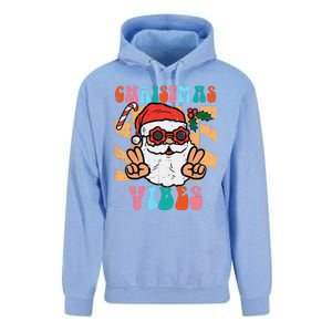 Groovy Santa Peace Christmas Vibes Retro Xmas Funny Funny Unisex Surf Hoodie