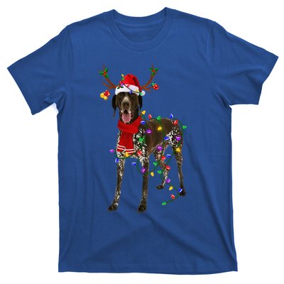 German Shorthaired Pointer Dog Tree Christmas Lights Pajama T-Shirt