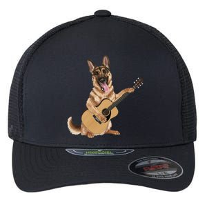 German Shepherd playing the acoustic guitar Flexfit Unipanel Trucker Cap