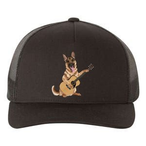 German Shepherd playing the acoustic guitar Yupoong Adult 5-Panel Trucker Hat