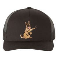 German Shepherd playing the acoustic guitar Yupoong Adult 5-Panel Trucker Hat