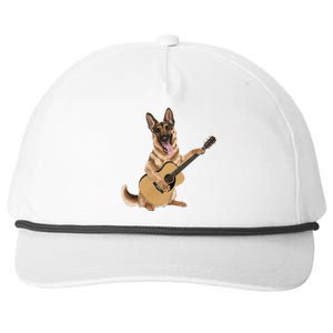 German Shepherd playing the acoustic guitar Snapback Five-Panel Rope Hat