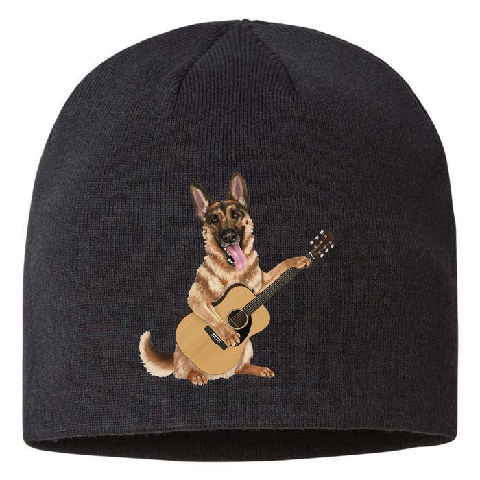 German Shepherd playing the acoustic guitar Sustainable Beanie