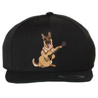 German Shepherd playing the acoustic guitar Wool Snapback Cap