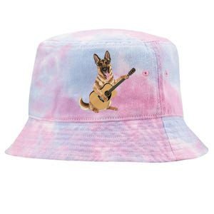 German Shepherd playing the acoustic guitar Tie-Dyed Bucket Hat