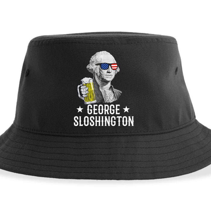 George Sloshington President George Washington Drinking Beer Sustainable Bucket Hat