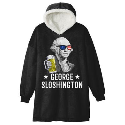 George Sloshington President George Washington Drinking Beer Hooded Wearable Blanket