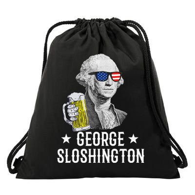George Sloshington President George Washington Drinking Beer Drawstring Bag