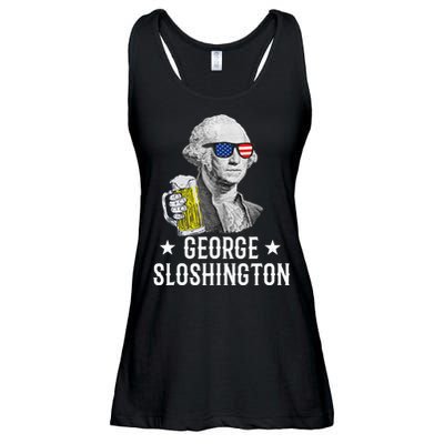 George Sloshington President George Washington Drinking Beer Ladies Essential Flowy Tank