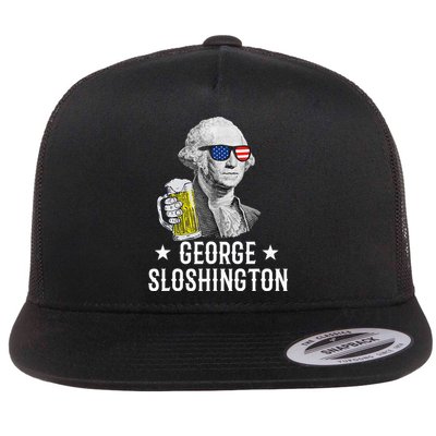 George Sloshington President George Washington Drinking Beer Flatbill Hat