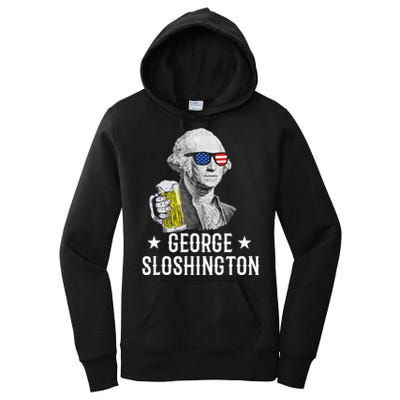 George Sloshington President George Washington Drinking Beer Women's Pullover Hoodie