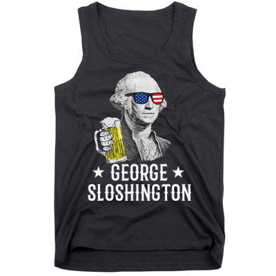 George Sloshington President George Washington Drinking Beer Tank Top
