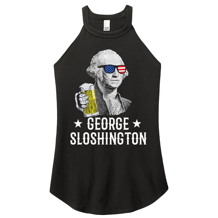 George Sloshington President George Washington Drinking Beer Women's Perfect Tri Rocker Tank