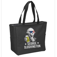 George Sloshington President George Washington Drinking Beer Zip Tote Bag