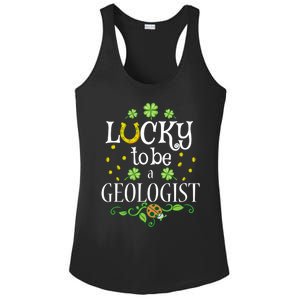 Geologist St Patrick's Day Lucky To Be A Geologist Meaningful Gift Ladies PosiCharge Competitor Racerback Tank