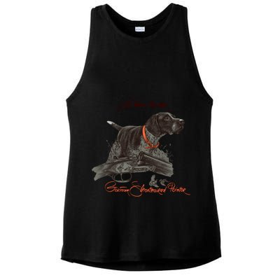 Ger Shorthaired Pointer Meaningful Gift A Born Hunter! Cute Gift Ladies PosiCharge Tri-Blend Wicking Tank