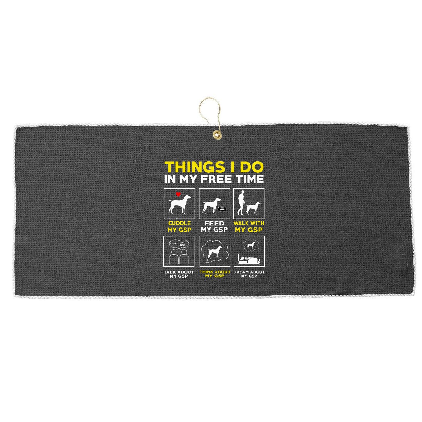 German Shorthair Pointer Gsp Life Large Microfiber Waffle Golf Towel