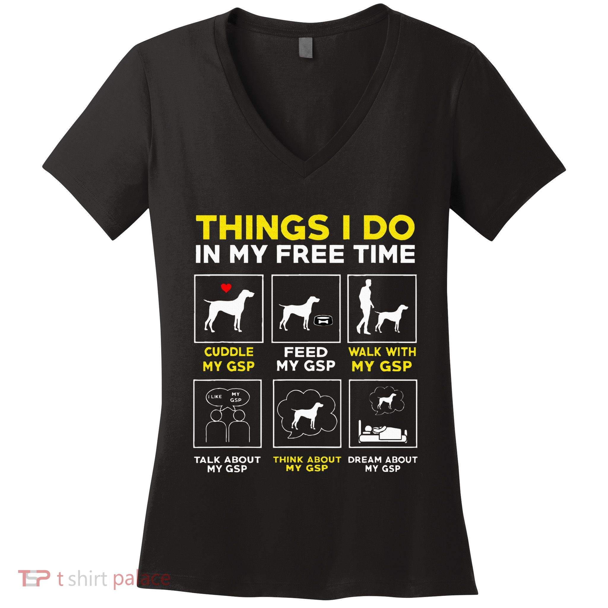 German Shorthair Pointer Gsp Life Women's V-Neck T-Shirt