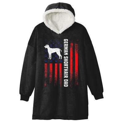 German Shorthair Pointer Dog Dad American Flag Patriotic Hooded Wearable Blanket