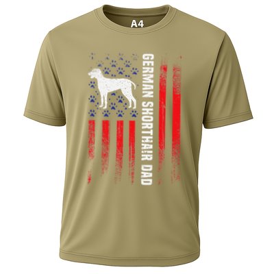German Shorthair Pointer Dog Dad American Flag Patriotic Performance Shirt