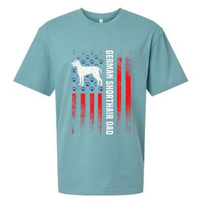 German Shorthair Pointer Dog Dad American Flag Patriotic Sueded Cloud Jersey T-Shirt
