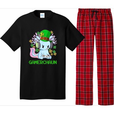 Gamerchaun St Patrick's Day Axolotl Video Game Controllers Pajama Set