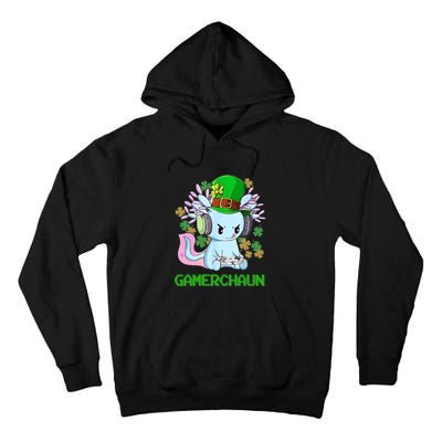 Gamerchaun St Patrick's Day Axolotl Video Game Controllers Tall Hoodie