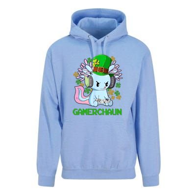 Gamerchaun St Patrick's Day Axolotl Video Game Controllers Unisex Surf Hoodie