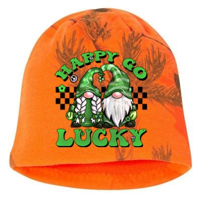 Groovy St Patricks Day Gnomes Happy Go Lucky Cute Gift Kati - Camo Knit Beanie