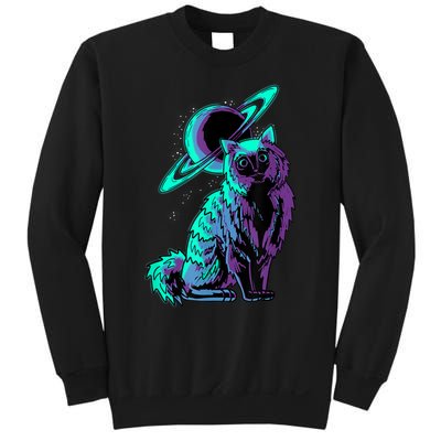 Galaxy Saturn Planet Ragdoll Cool Cat Feline Cat Lover Gift Sweatshirt